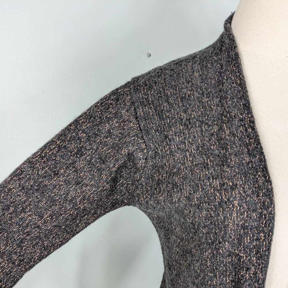 Eileen Fisher Cardigan Sweater PM Brown Black Wool Blend Long Open Duster Work - Picture 8 of 11